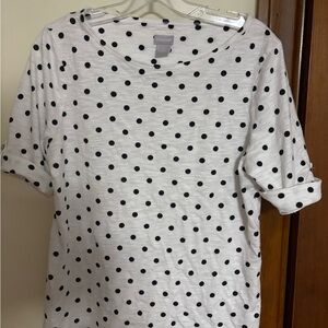 Chico's Black and White Polka Dot Blouse